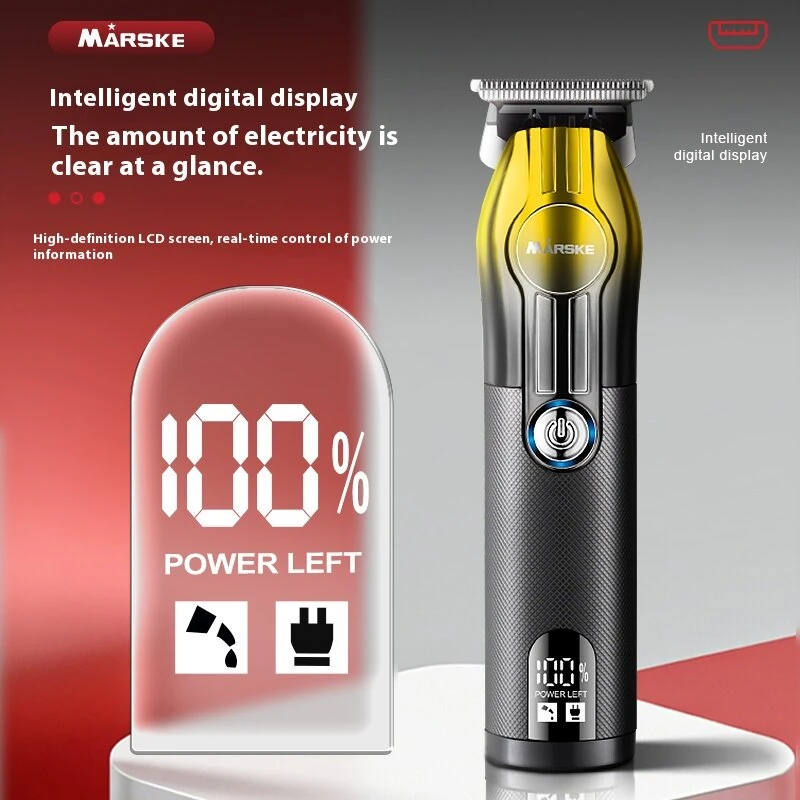 (image for) MARSKE 2 In 1 Electric Hair Clipper Set for Men Cordless Rechargeable Trimmer Kit with LCD Display 6500 RPM