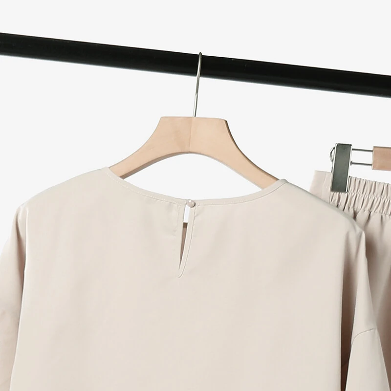 (image for) ZANZEA Women Casual Solid Top Pant Sets Spring Summer Puff Sleeve Top Wide Leg Trouser 2pcs Outfits Daily 2 Pieces Womens Suits 5XL Autumn